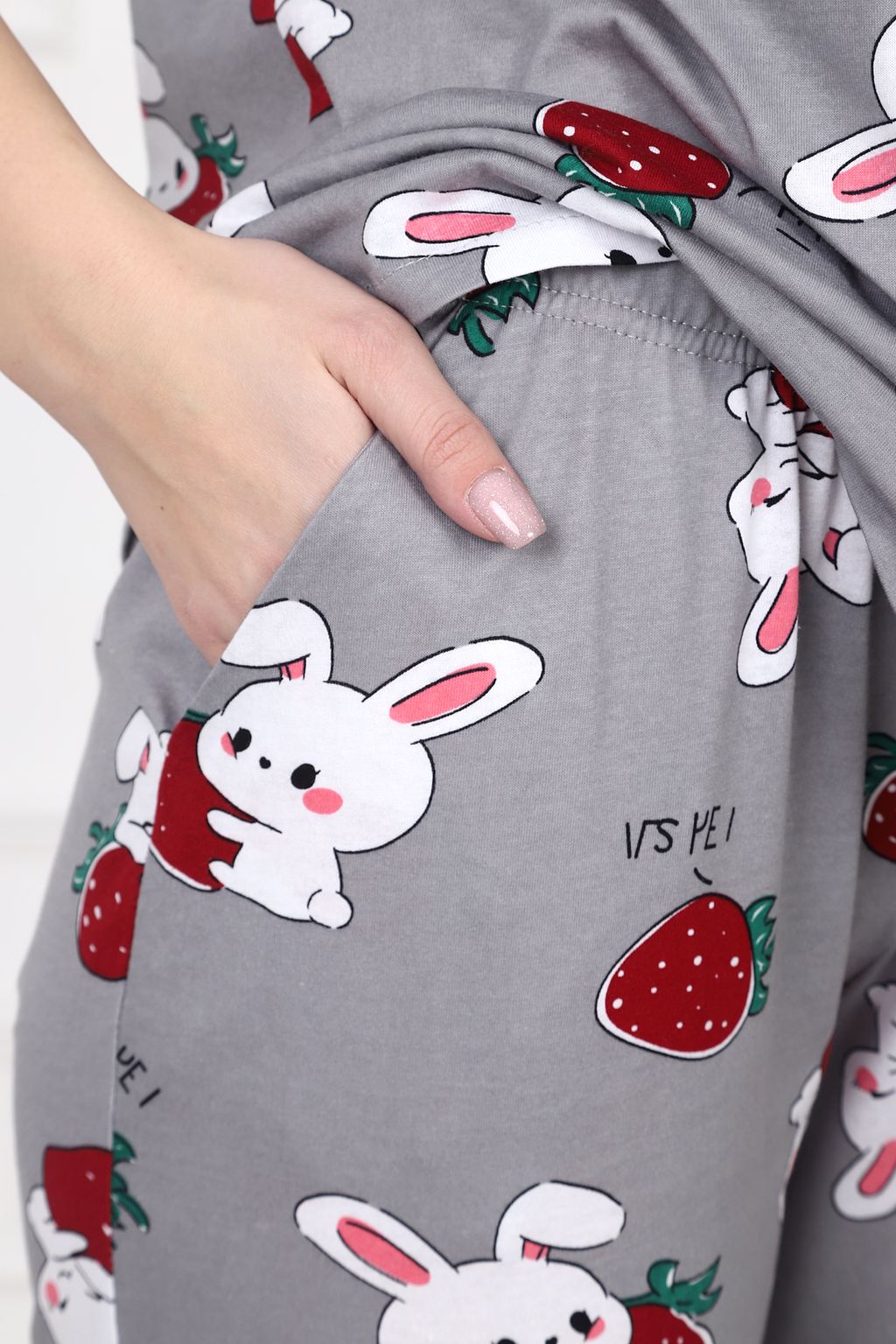Пижама женская Клубничный зайка (классическая) - Оптима фото 4