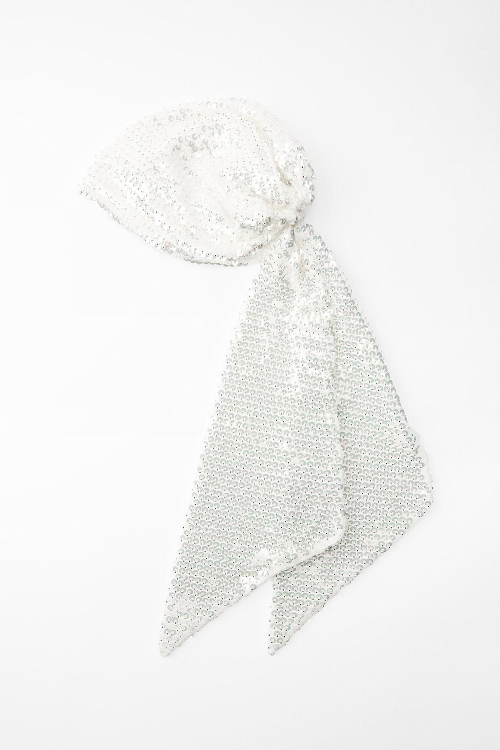 SEQUINNED BEADED CAP HEADBAND - Zara фото 3
