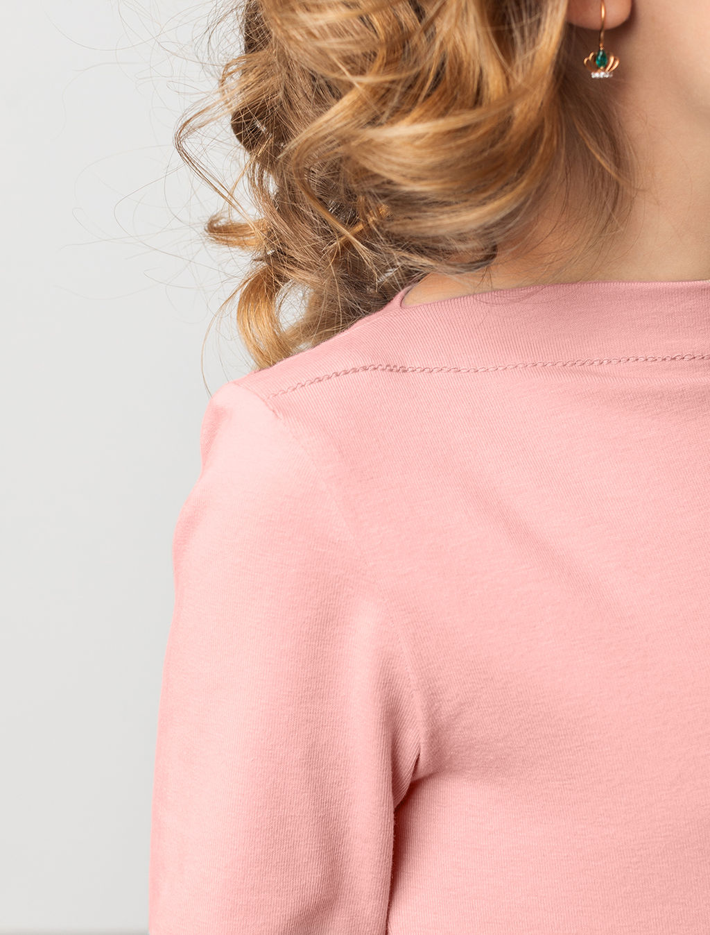 VILATTE / Джемпер из премиального хлопка с эластаном для девочки  фото 3