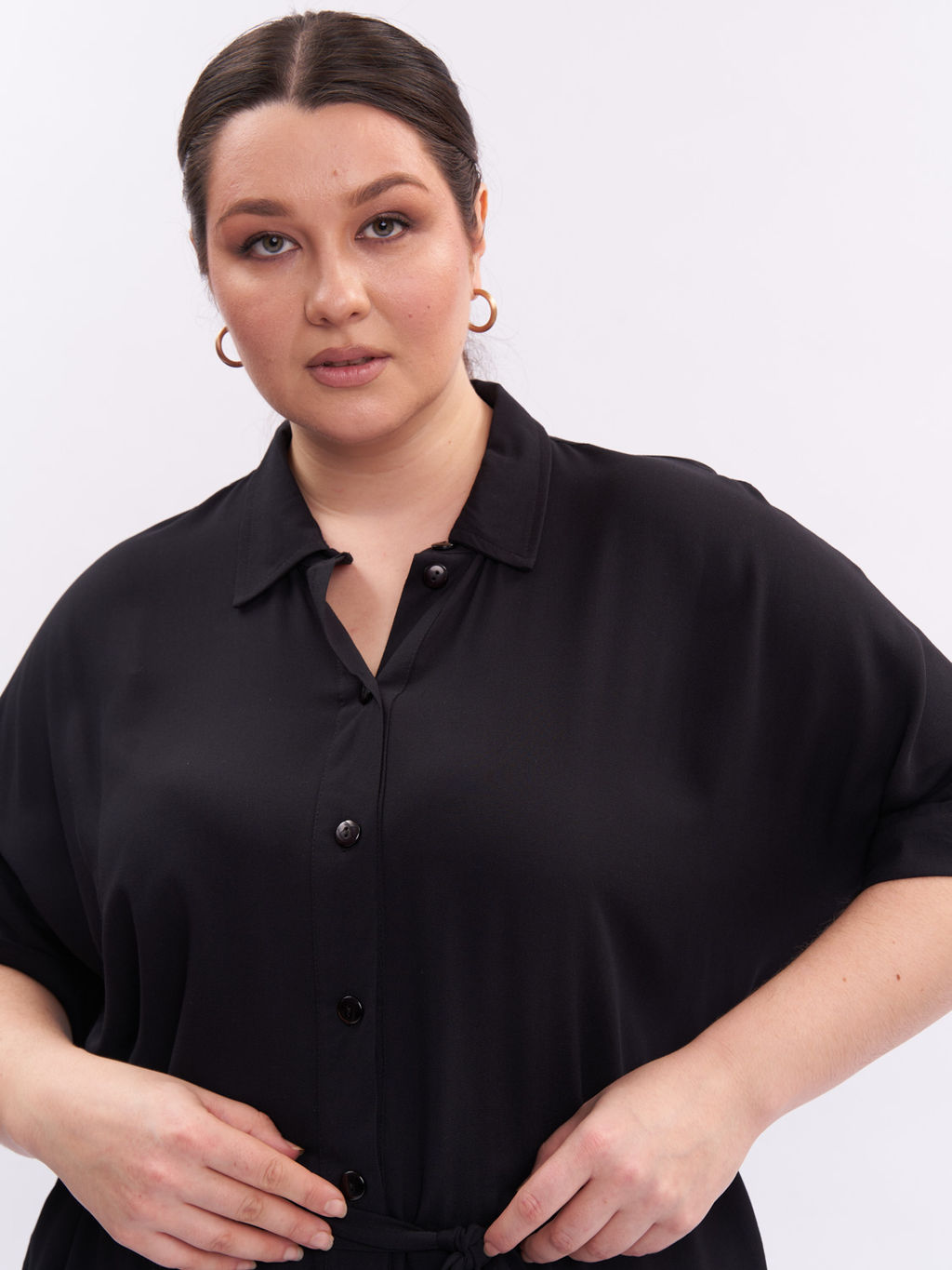 Платье-рубашка PP46048BLK01