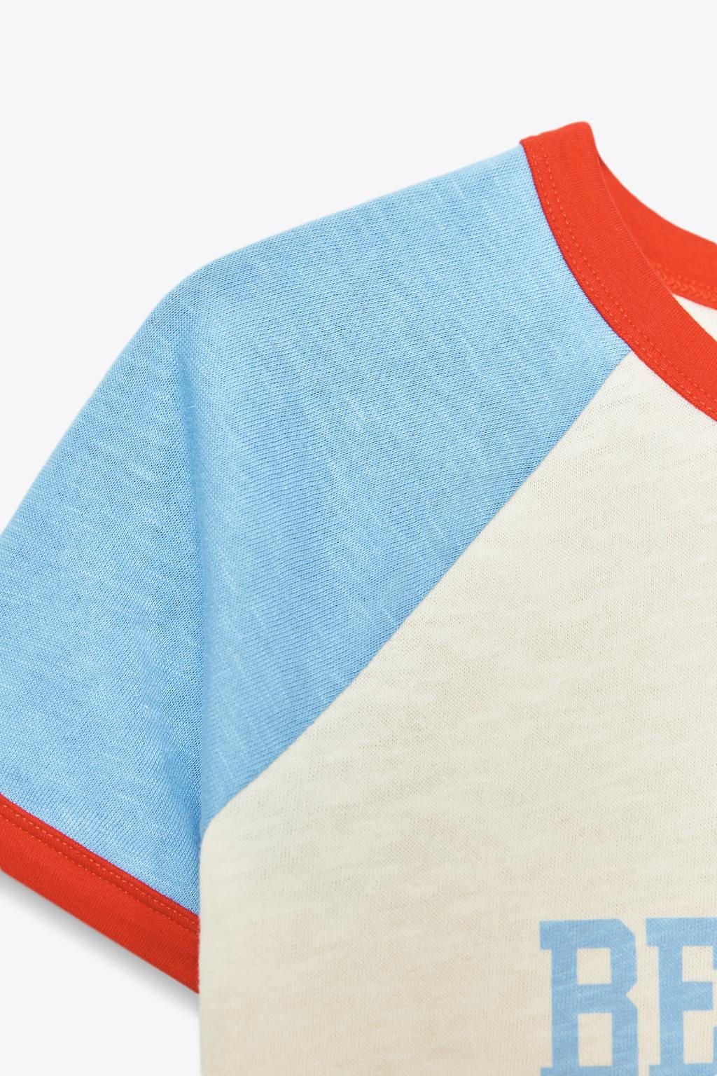 SLOGAN T-SHIRT WITH RIBBED TRIM - Zara фото 13