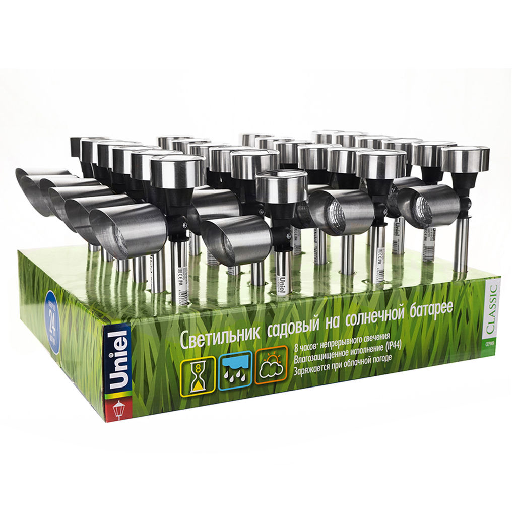 USL-C-690/MT375 SPOT SET24 Садовый светильник на солнечной батарее, в составе набора из 24шт. Белый свет. 1*ААA Ni-Cd аккумулятор в/к. IP44. TM Uniel. - Volpe фото 13