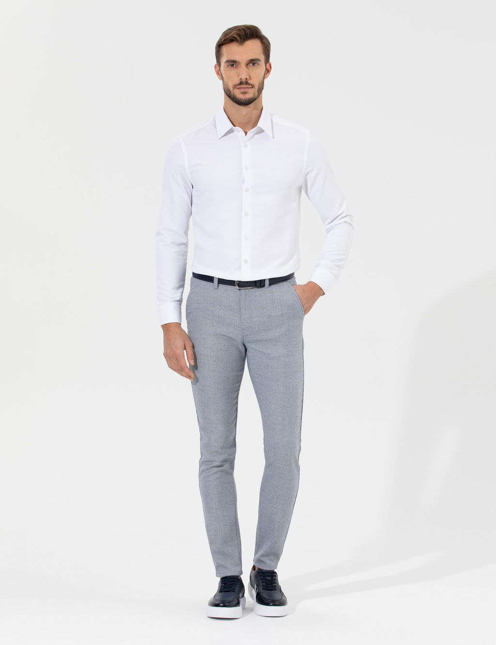 Lacivert Slim Fit Beli Lastikli Kanvas Pantolon - Pierre cardin фото 8