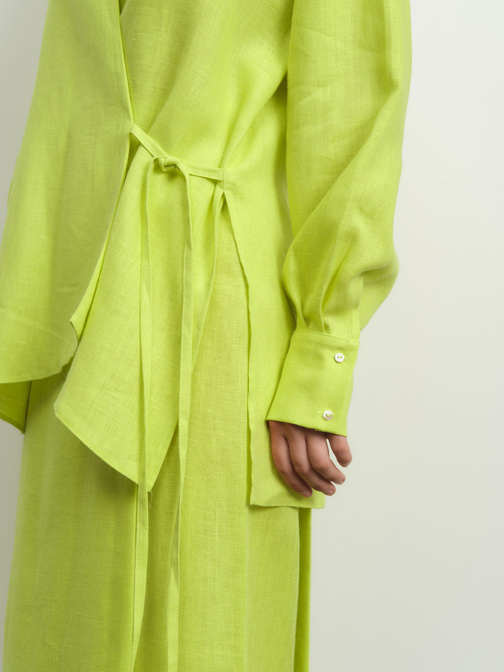 Рубашка льняная 80990 лайм