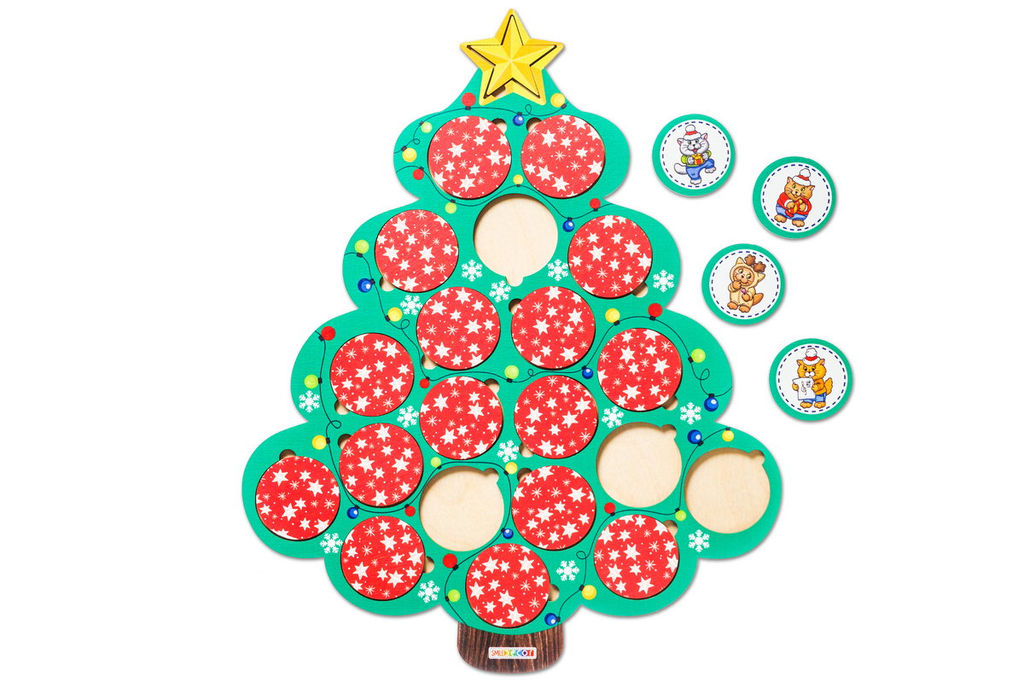 Обучающая игра Новогоднее мемо Забавные коты - Smiledecor фото 2