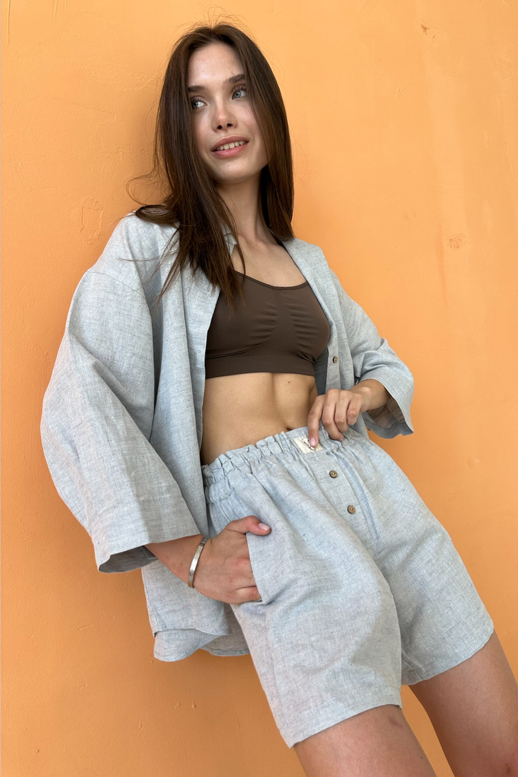 Костюм женский SET019/18/Голубой меланж