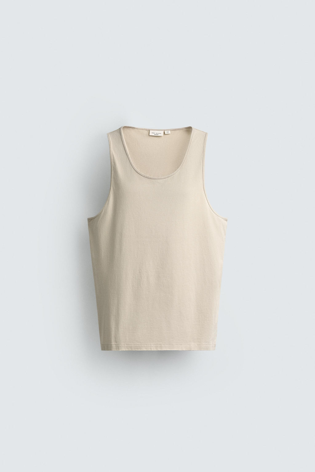 CAMISETA TANK REGULAR FIT MEDIUM WEIGHT / Beige claro - Zara фото 7