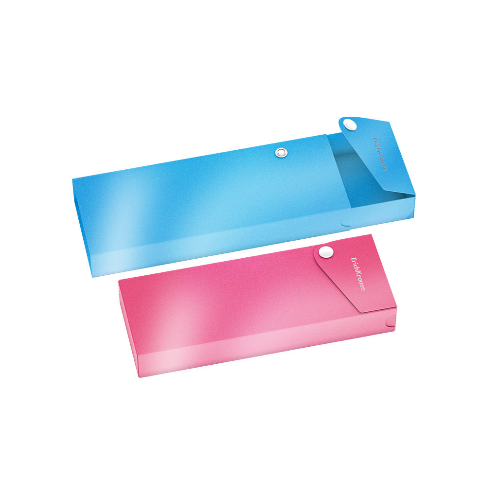 Цена за 4 шт. Пенал пластиковый ErichKrause Glossy Bubble Gum, арома, ассорти (в пакете по 4 шт.)