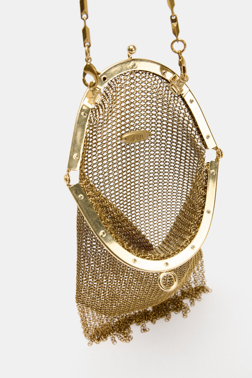 METAL MESH MINI BUCKET BAG - Zara фото 4