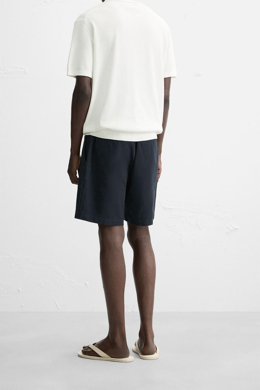 COTTON/LINEN BERMUDA SHORTS - Zara фото 13