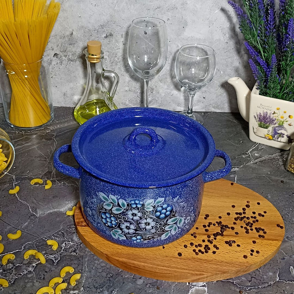 Кастрюля 2,9л 1с16с/1 син. с зерн. Голубика - Стальэмаль фото 3