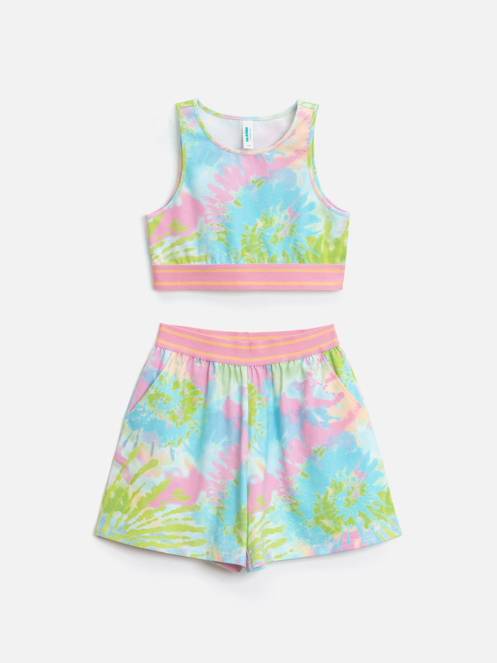 ACOOLA / Комплект детский для девочек ((1)блузка-топ и (2) шорты) Leo_set разноцветный фото 3