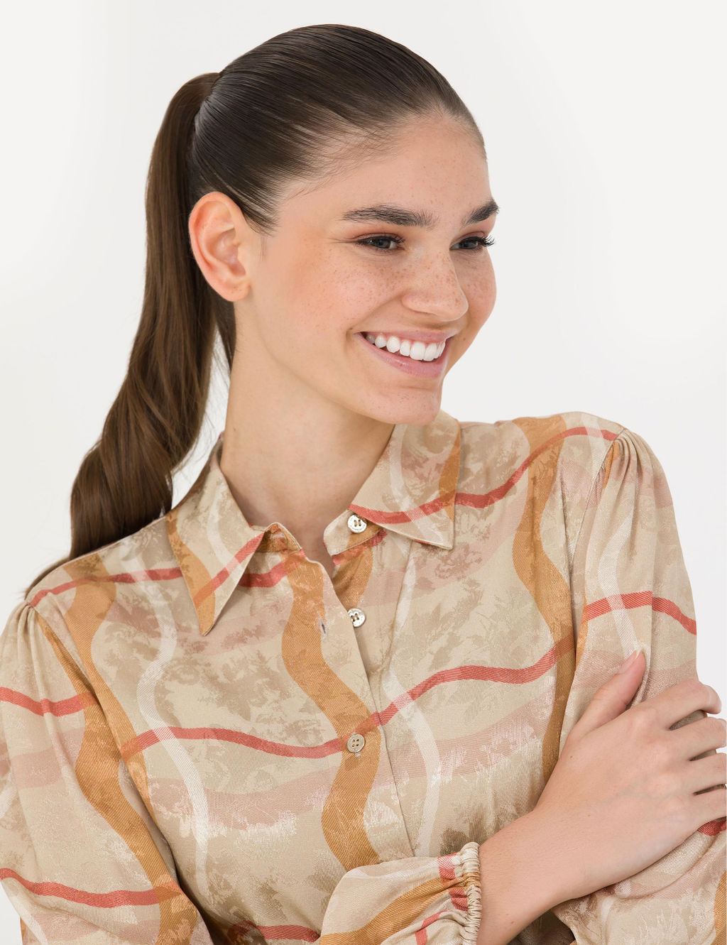 Bej Comfort Fit Dokuma Elbise - Pierre cardin фото 2