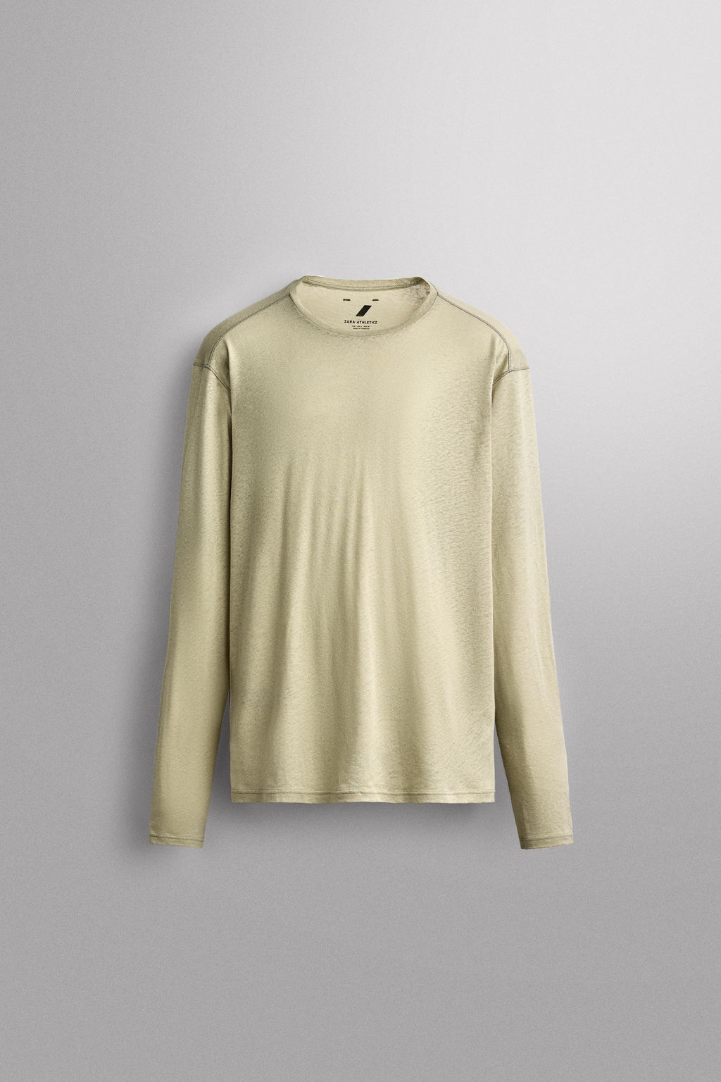 CAMISETA LIGERA LINO - ALGOD?N / verde lavado - Zara фото 8