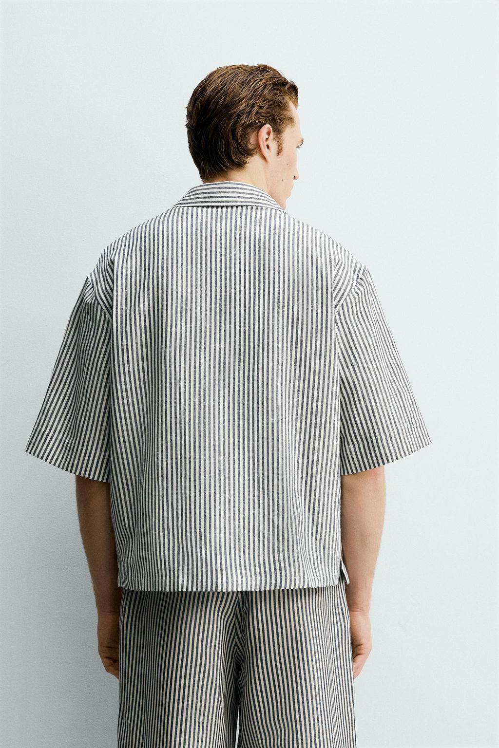 CAMISA RELAXED FIT RAYAS / ?ndigo - Zara фото 3