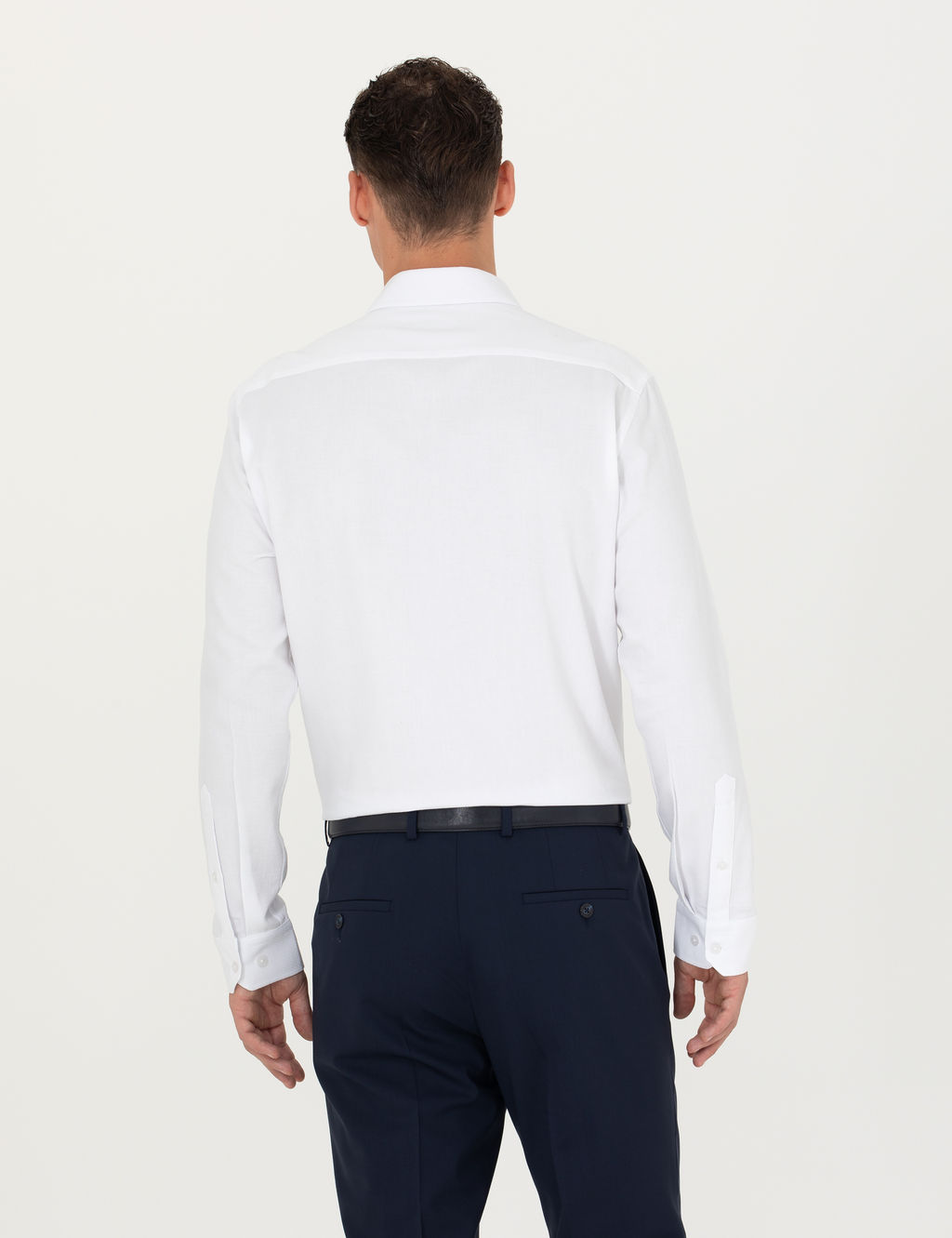 Beyaz Slim Fit Uzun Kollu G_mlek
