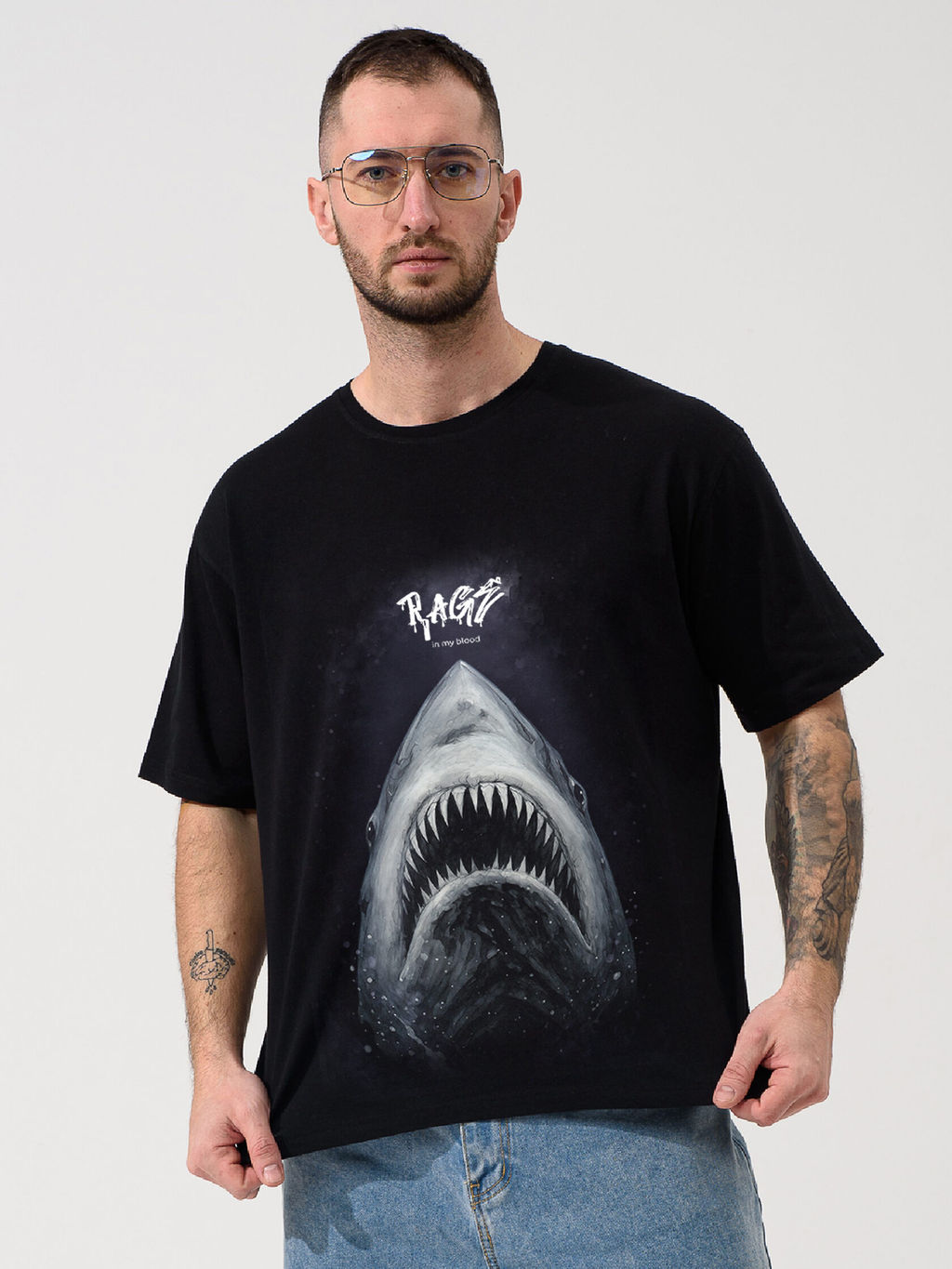 Футболка 100% хлопок  Акула - Оптима фото 2