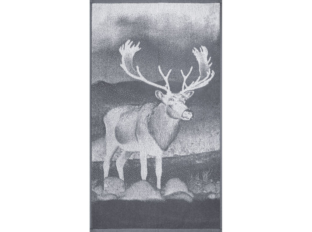 Полотенце махровое 6с103.412ж1 Фото-олень(графит5) 50х90см