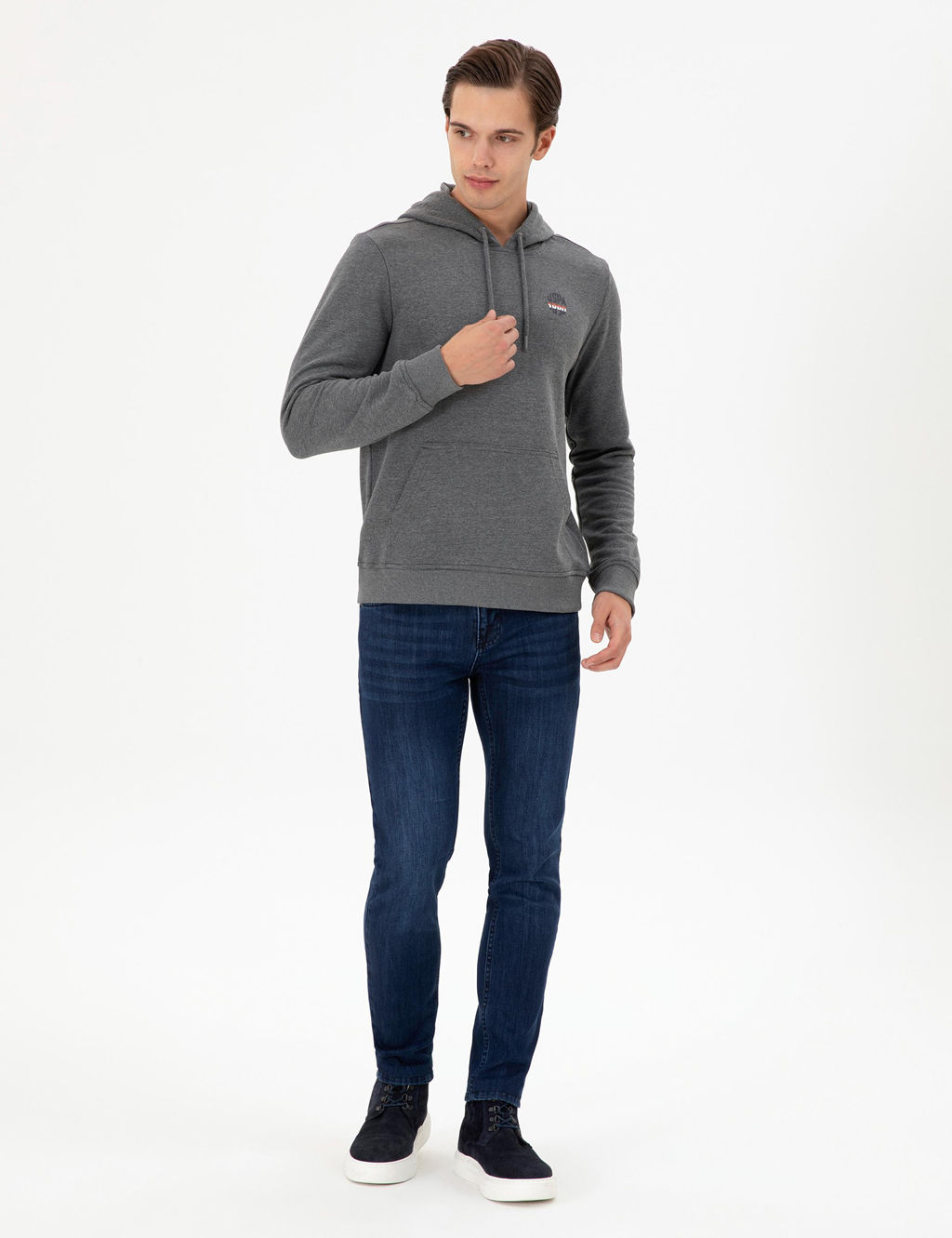 Мужской свитшот антрацитового меланжа - U.s. polo assn фото 4