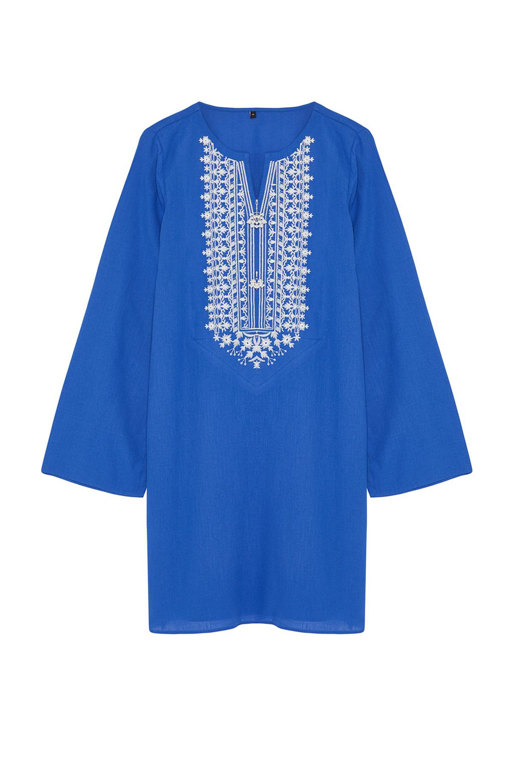 Mavi Mini Dokuma Nak?sl? %100 Pamuklu Plaj Elbisesi TBESS24EL00148 - Trendyolmilla фото 7