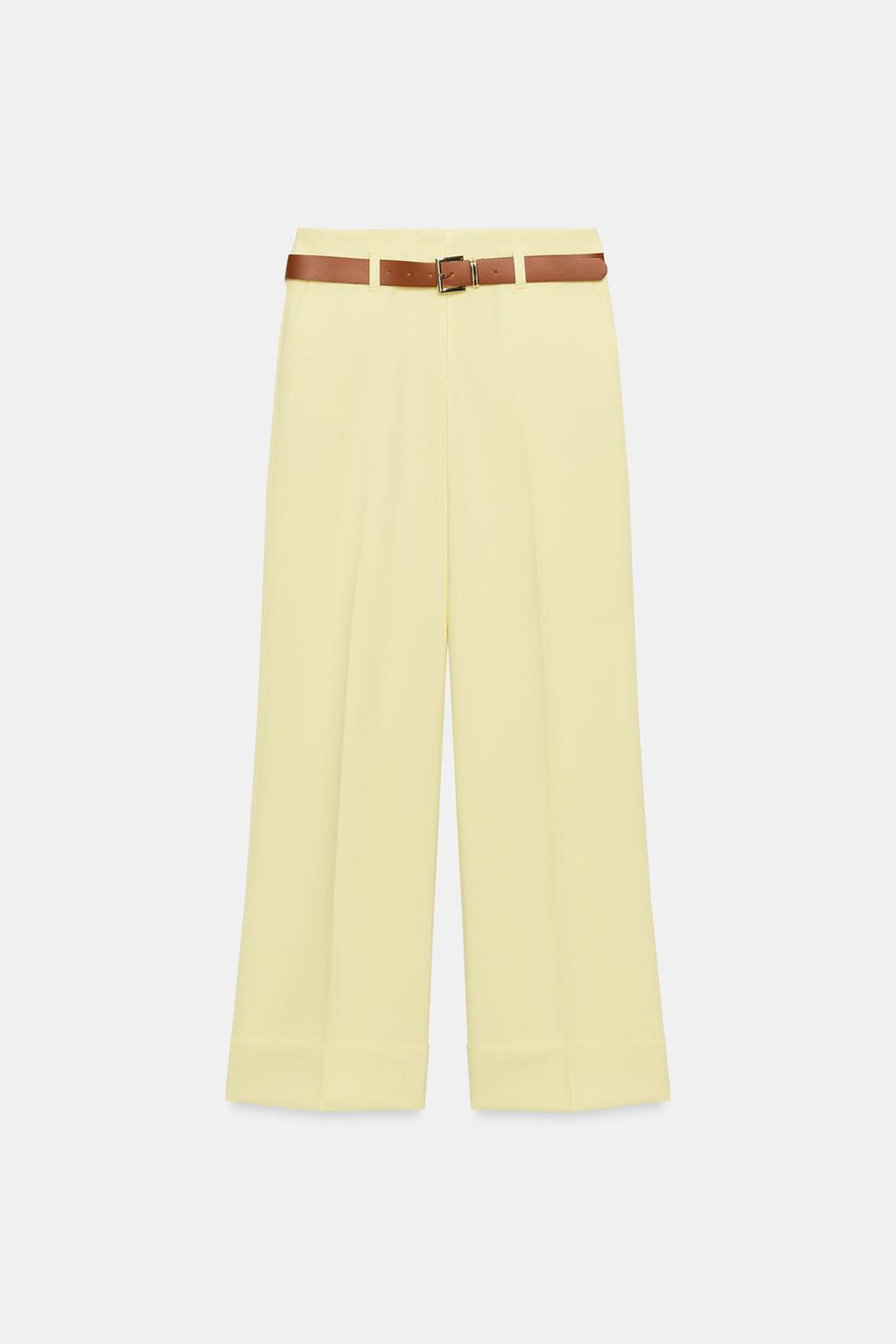 TROUSERS WITH TURN-UP CUFFS AND BELT - Zara фото 9