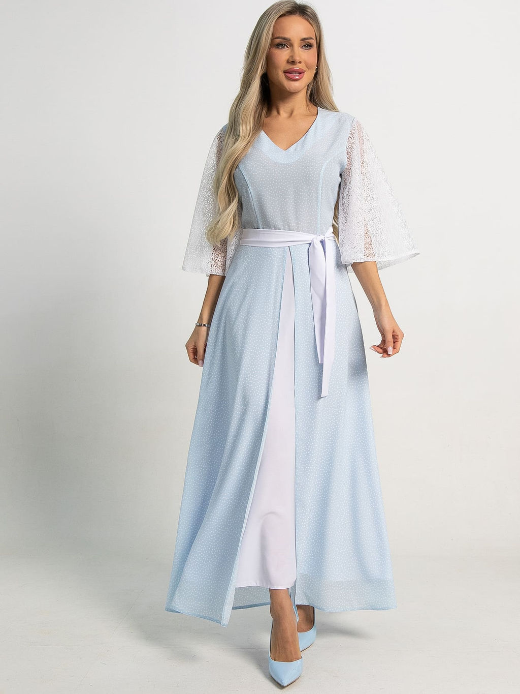 Платье Бьюти (голубое) П15560-18М
