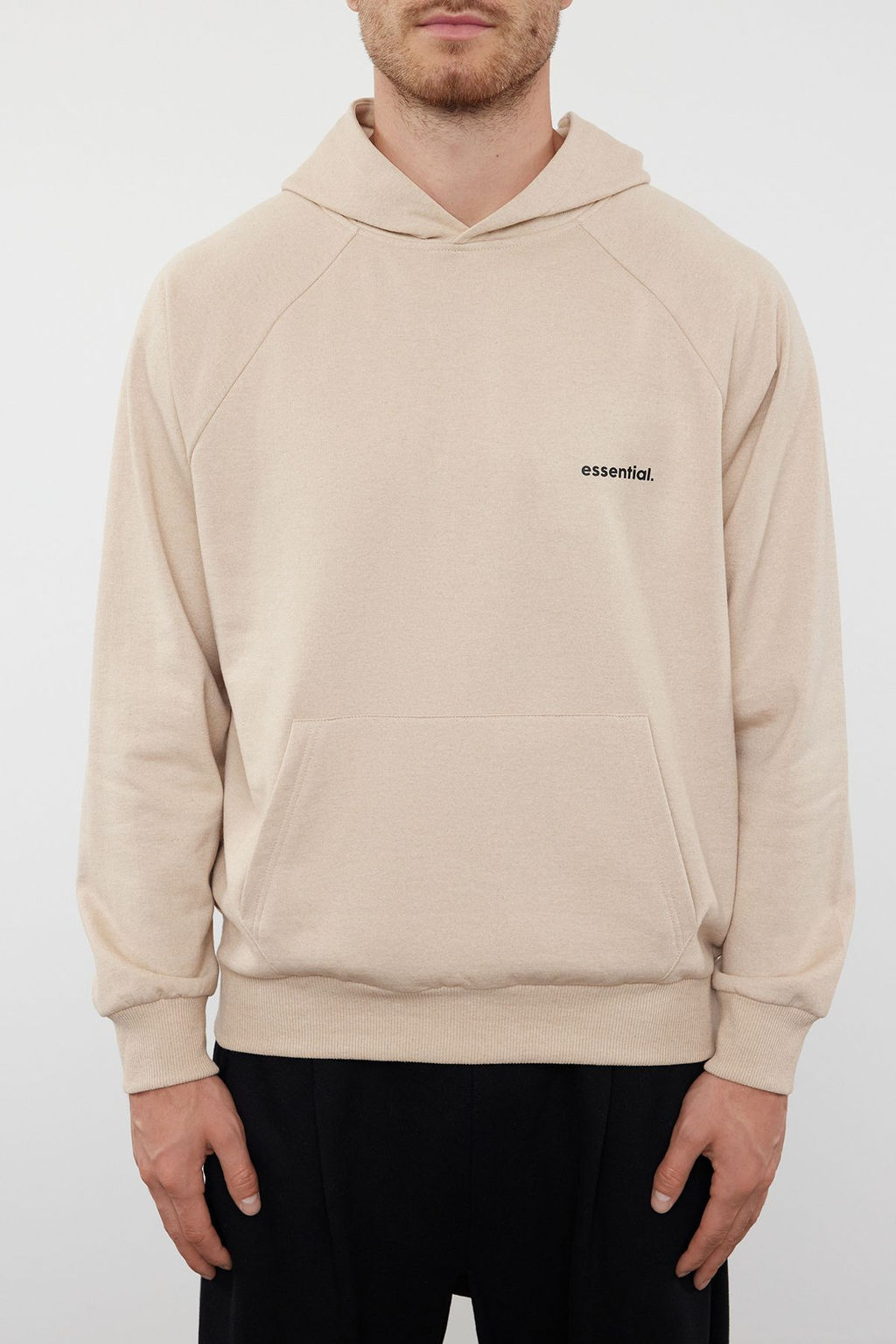 TRENDYOL MAN Bej Unisex Oversize/Genis Kesim Reglan Kol Sloganl? Kapusonlu Sweatshirt TMNAW25SW00156 - Trendyolmilla фото 13