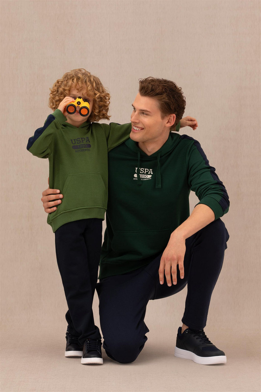 U. S. Polo Assn Мужская зеленая толстовка с капюшоном