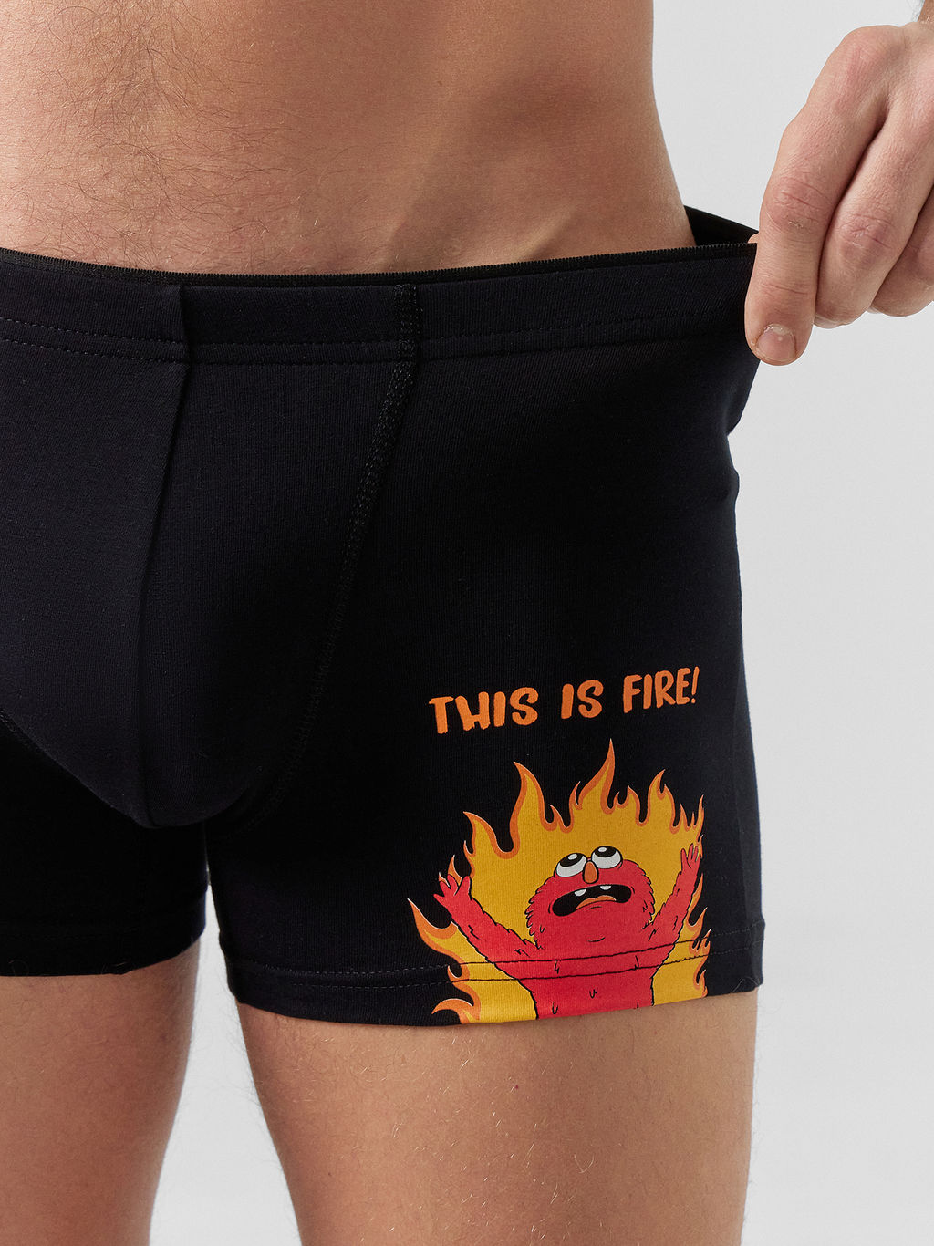 Цена за 2 штуки! ТРУСЫ МУЖСКИЕ черный +печать3 411134