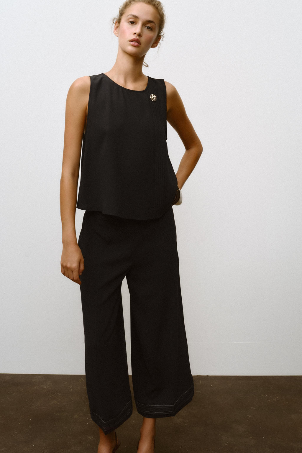 PLEATED HEM CULOTTE TROUSERS - Zara фото 12