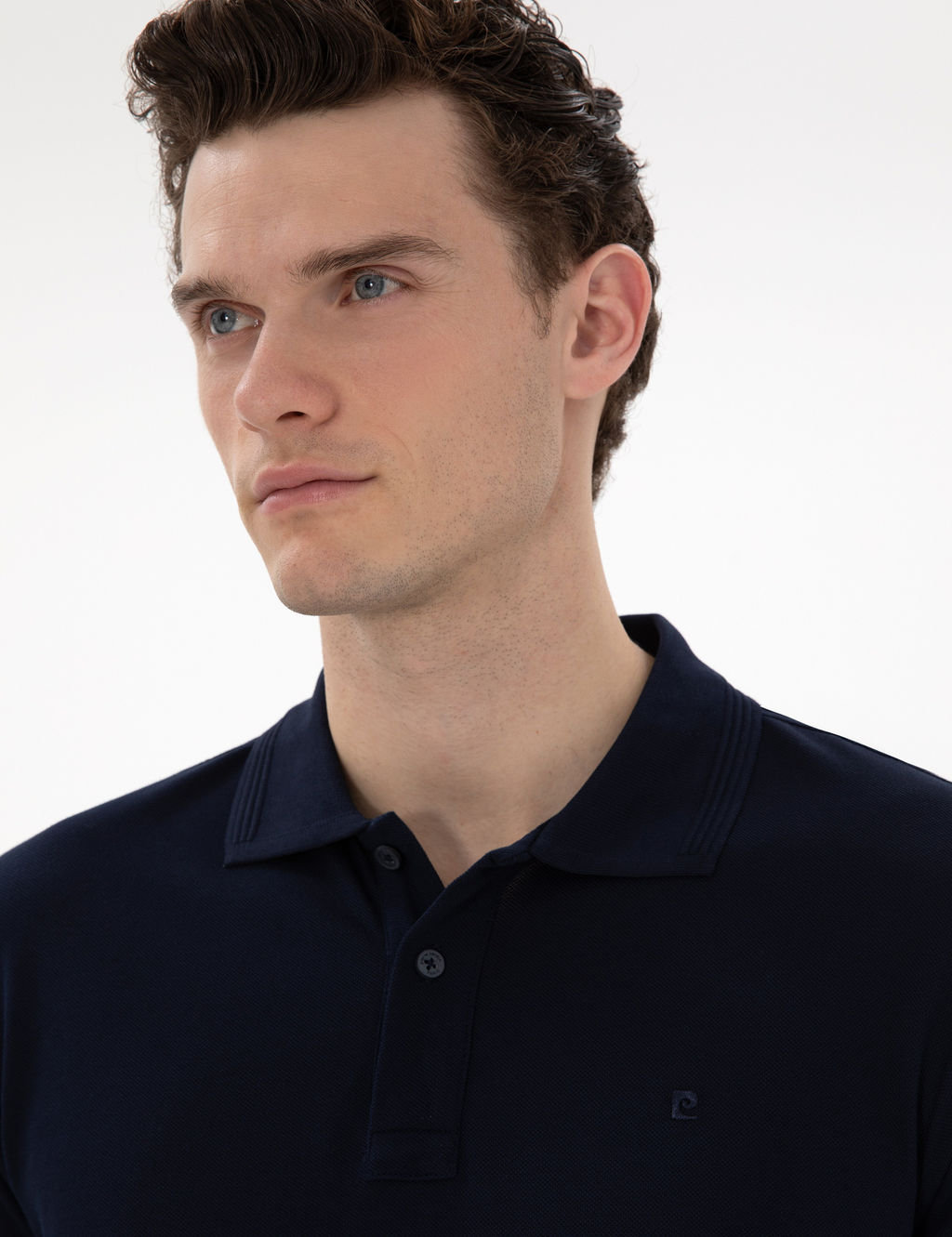 Lacivert Slim Fit K_vr_lmaz Polo Yaka Basic Ti__rt