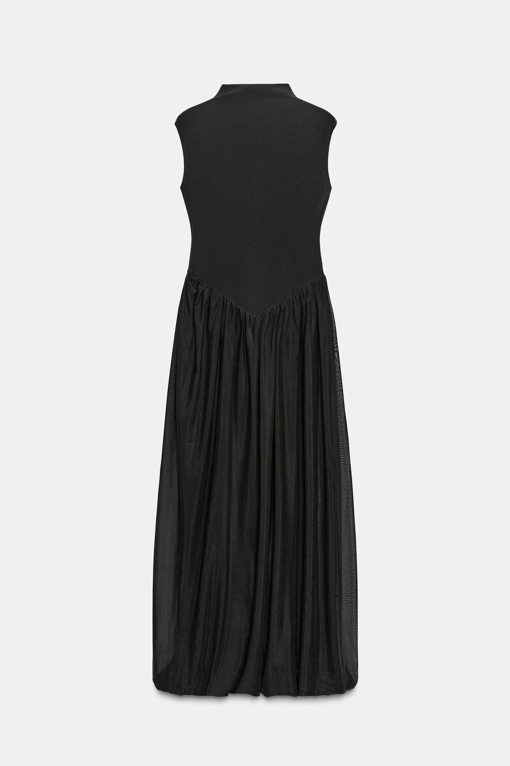 LONG CONTRAST TULLE DRESS - Zara фото 5