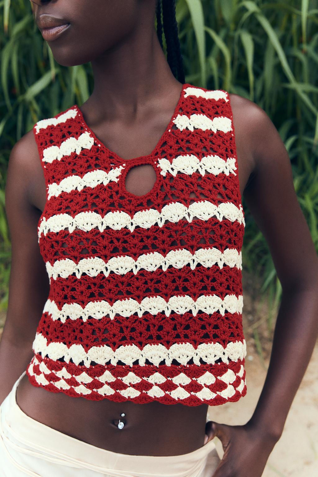 KNIT CROCHET TOP WITH CUT-OUT - Zara фото 3