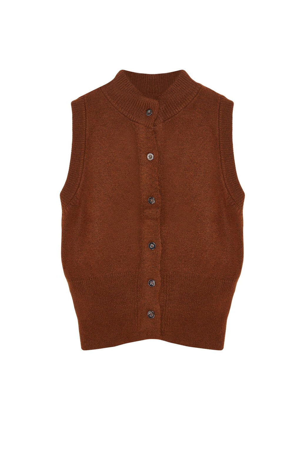 Limited Edition Kahverengi Yumusak Dokulu Triko Yelek TWOAW24HI00403