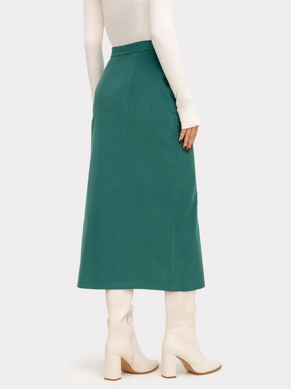 Юбка женская в темном пыльно-изумрудном цвете