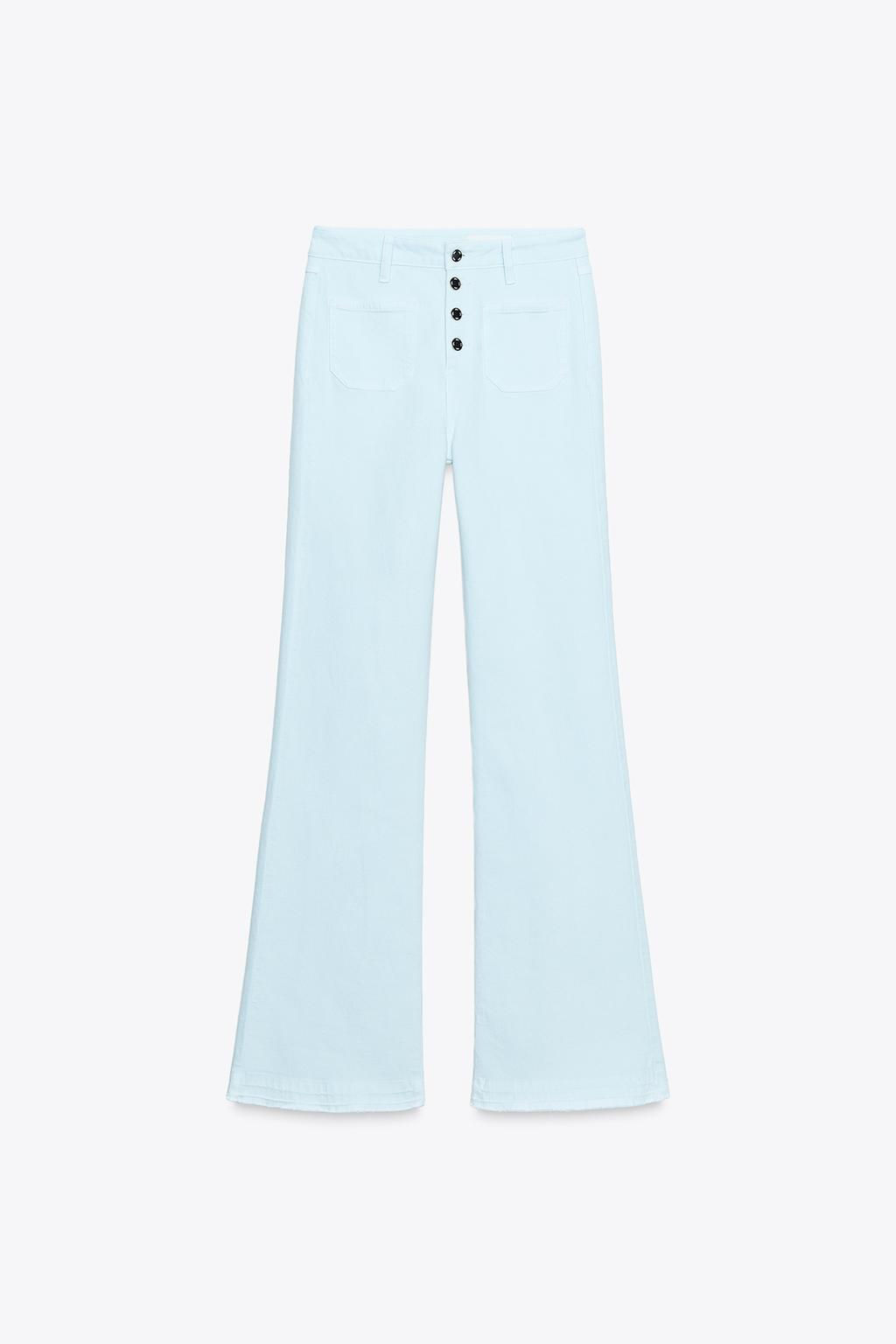 Z1975 HIGH-WAIST FLARE JEANS WITH BUTTONS - Zara фото 8