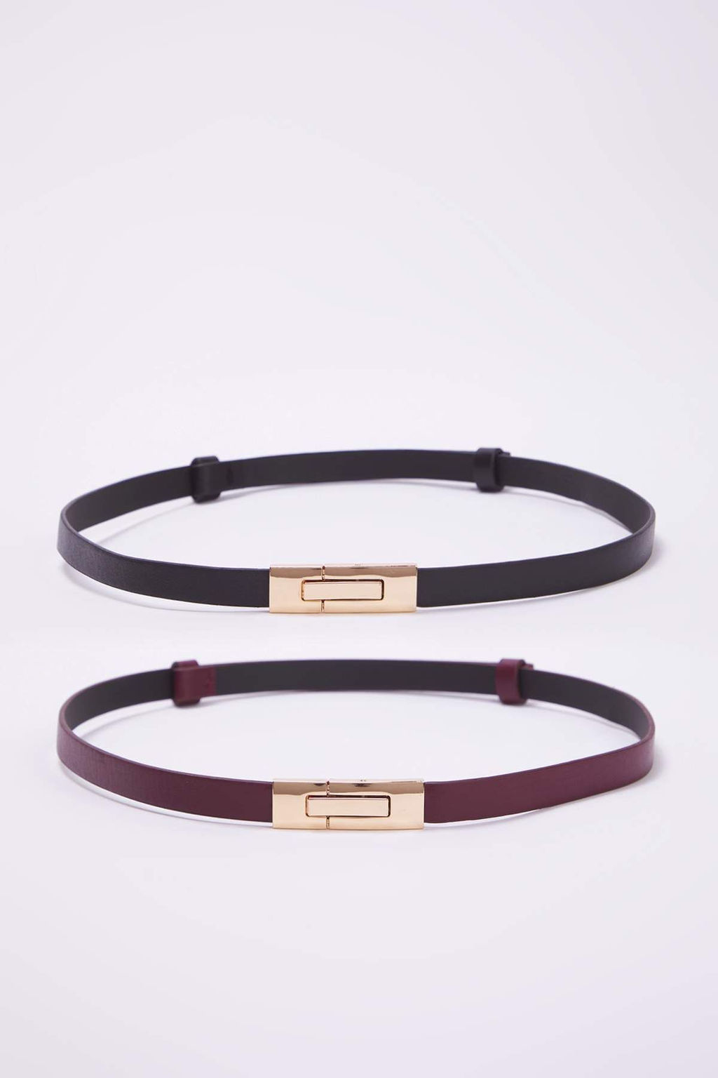 Siyah-Bordo 2li Paket Deri Gorunumlu Kemer TWOAW26KE00003