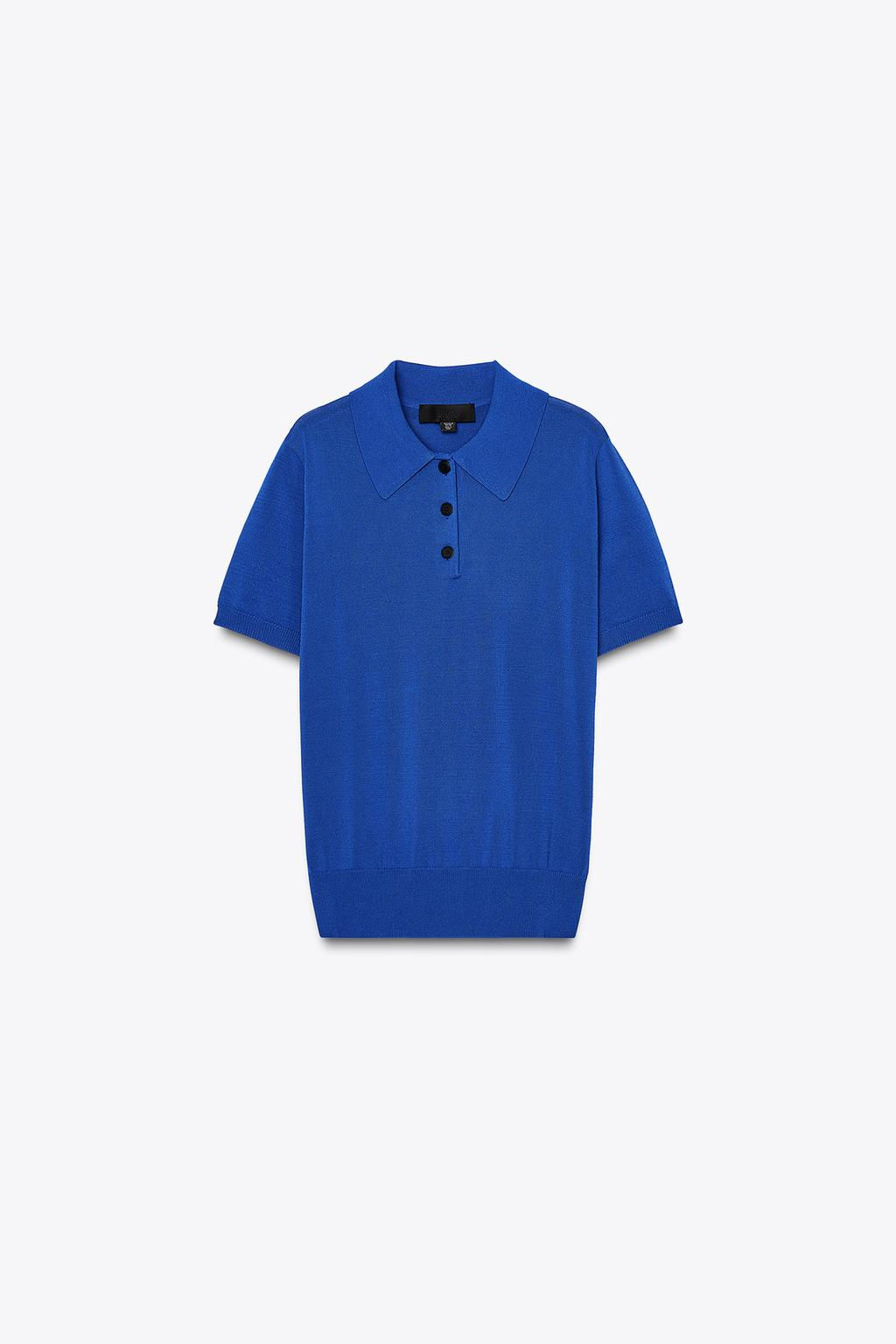 SHORT SLEEVE KNIT POLO TOP - Zara фото 16
