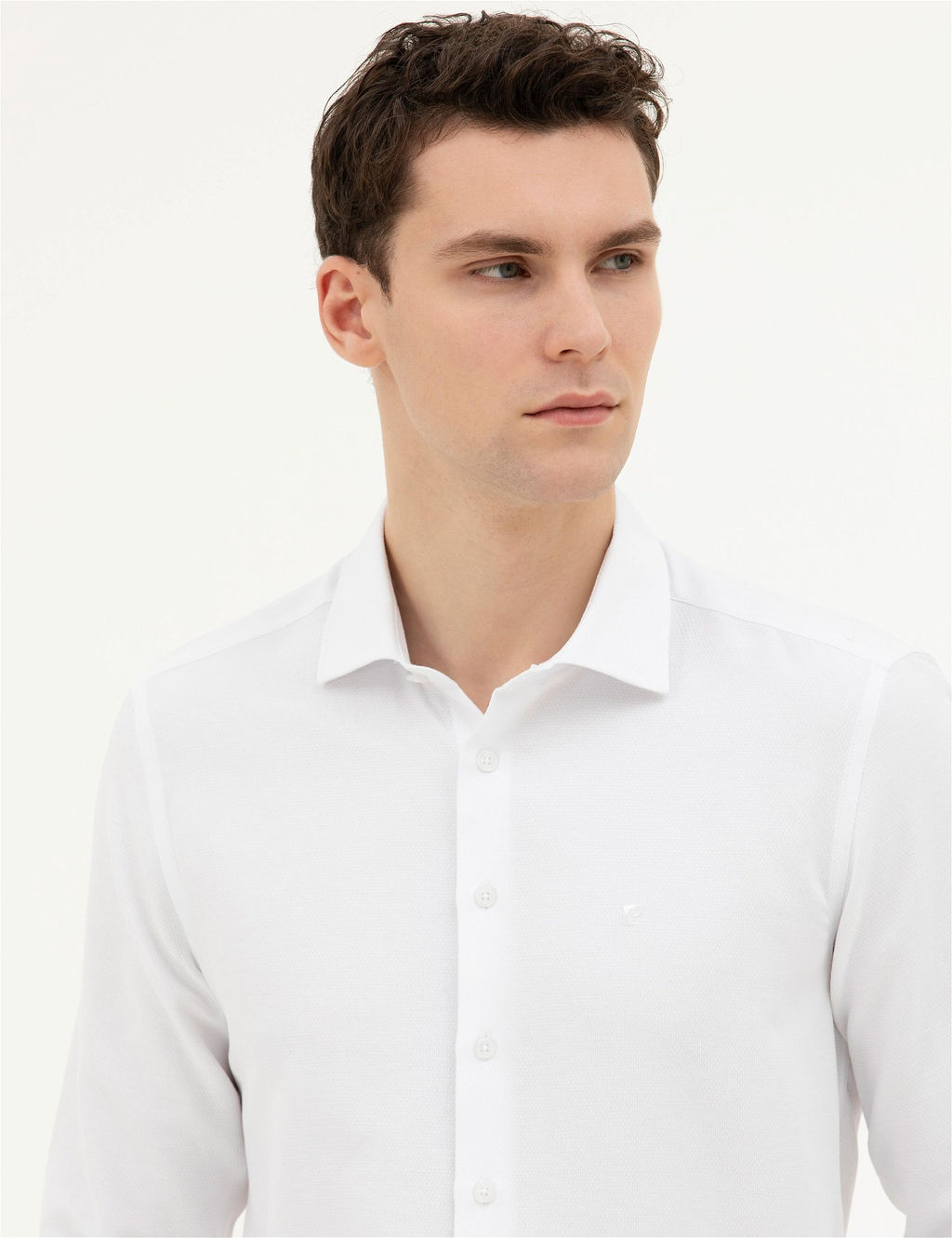 Beyaz Slim Fit Uzun Kollu G_mlek