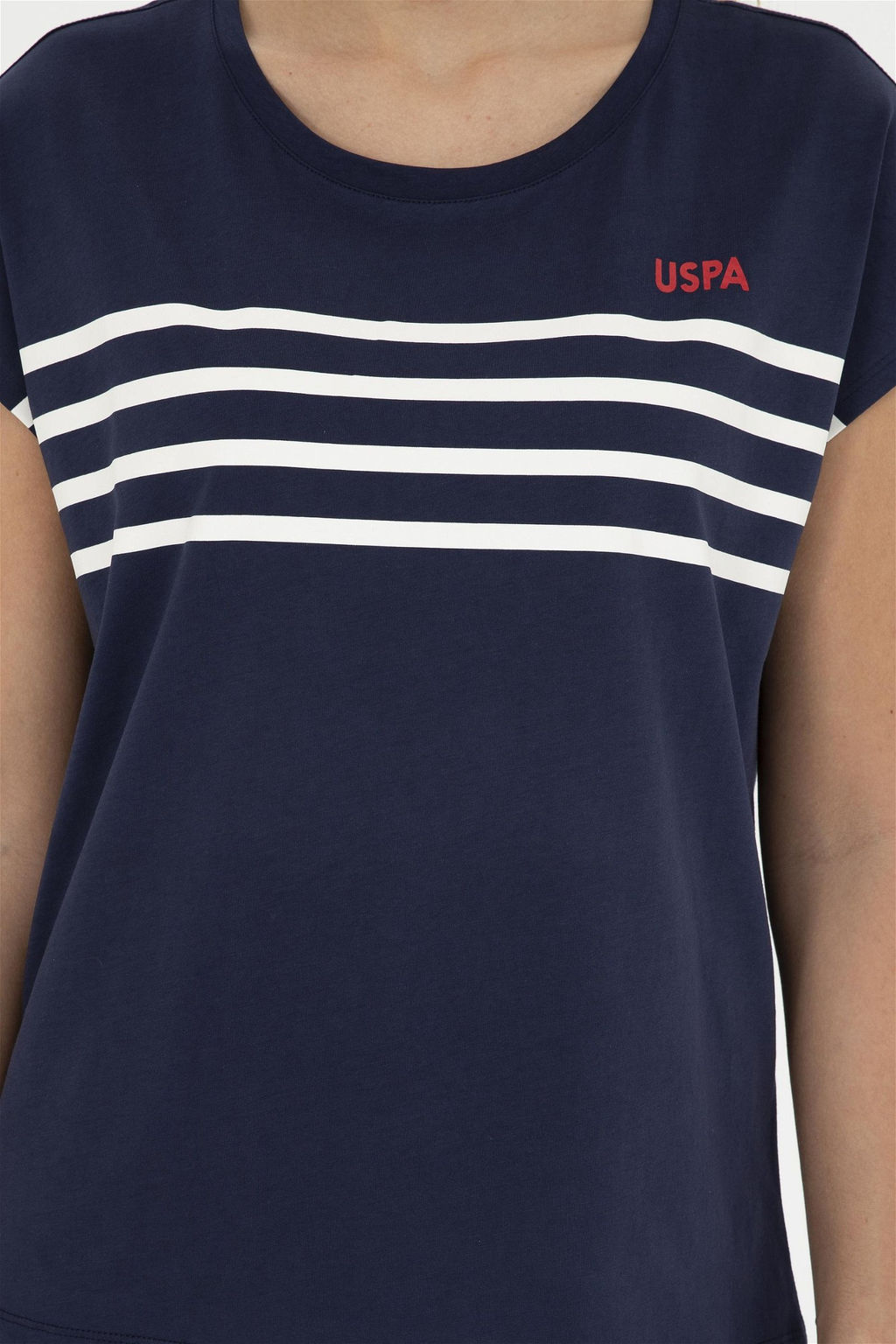 Женская темно-синяя футболка с круглым вырезом - U.s. polo assn фото 6