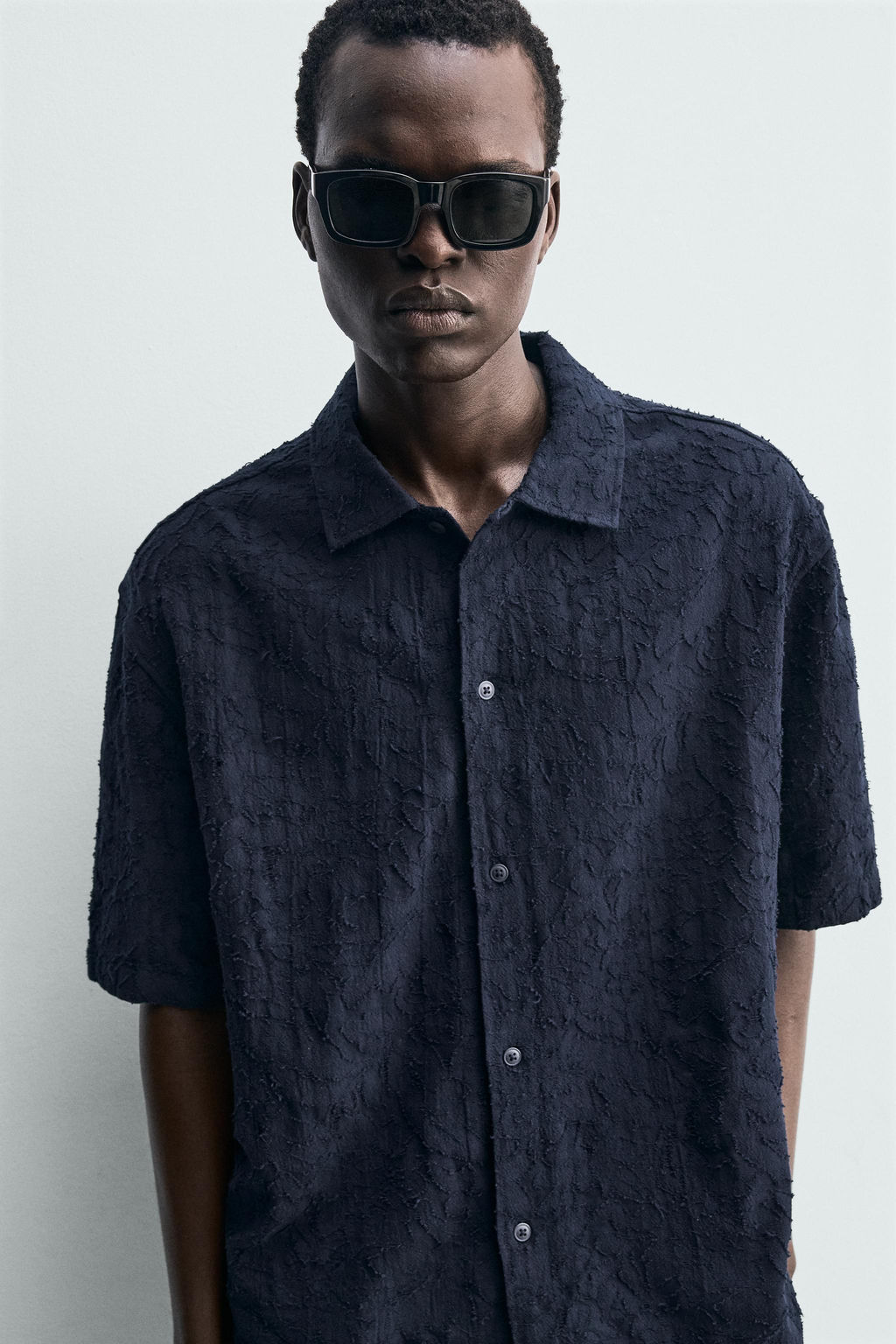 CAMISA JACQUARD TEXTURA / Marino - Zara фото 6