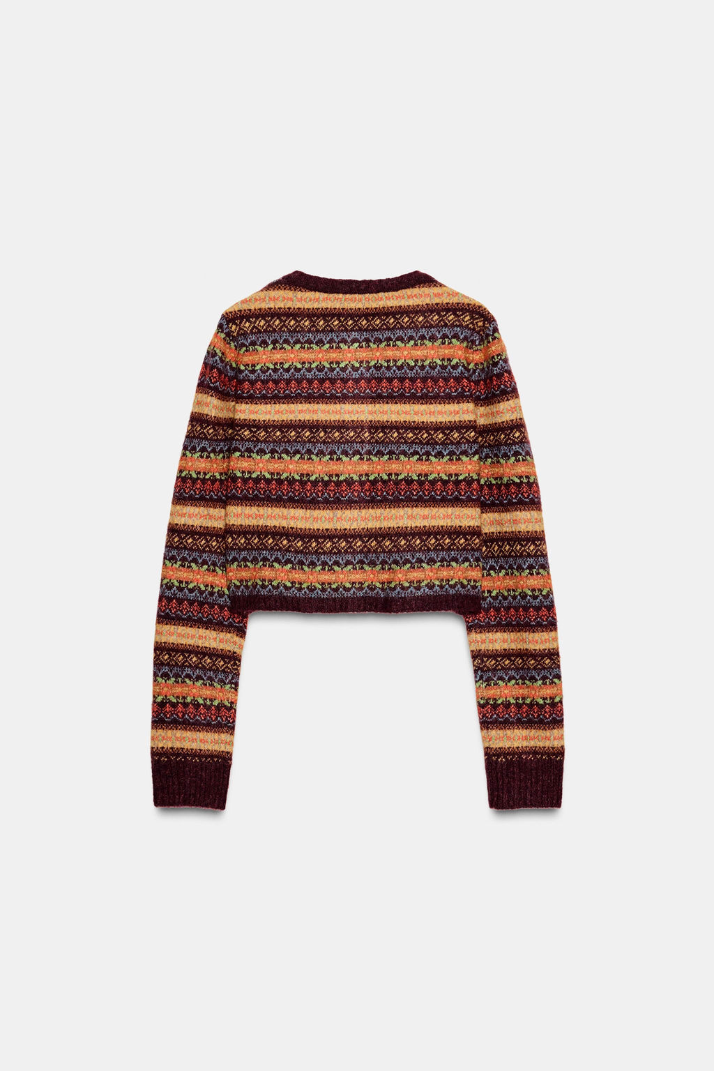 CROPPED JACQUARD KNIT CARDIGAN - Zara фото 7