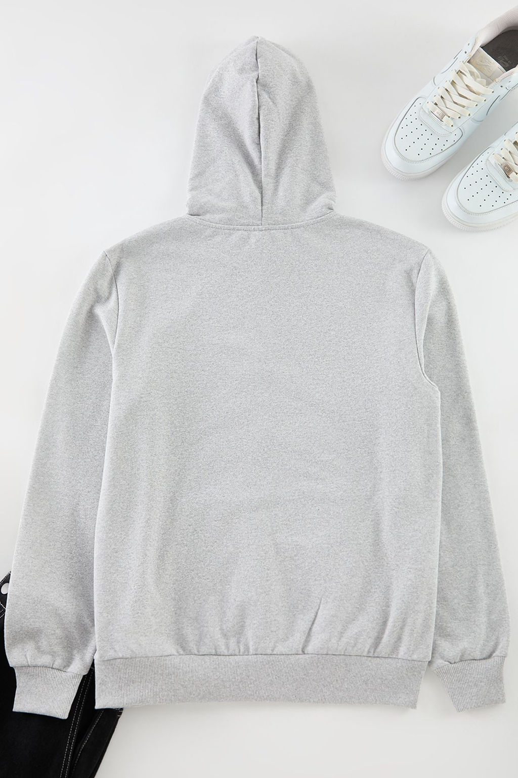 Gri Melanj Regular/Normal Kesim Fermuarl? Kapusonlu Basic Sweatshirt TMNAW25SW00114 - Trendyolmilla фото 8