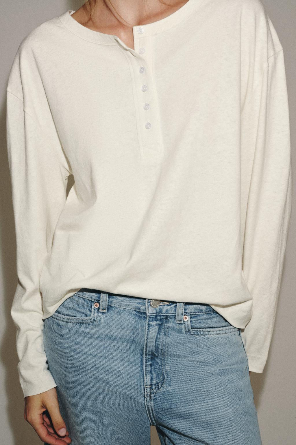 RUSTIC HENLEY T-SHIRT - Zara фото 5