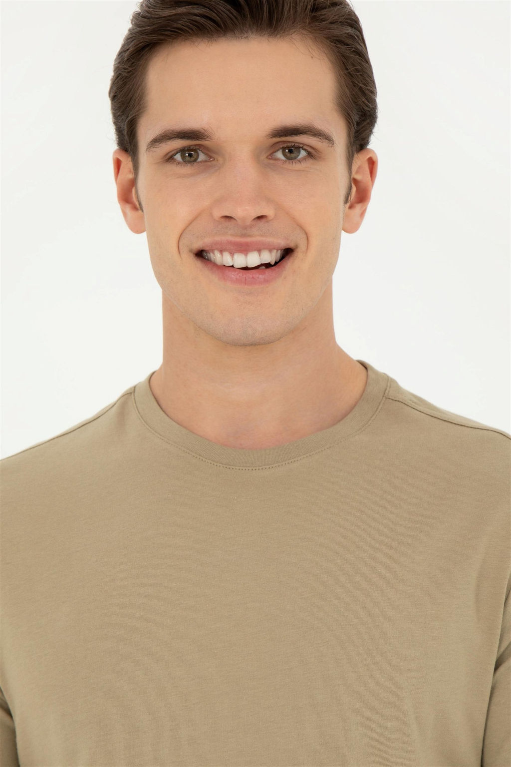 Мужская базовая футболка цвета хаки - U.s. polo assn фото 2