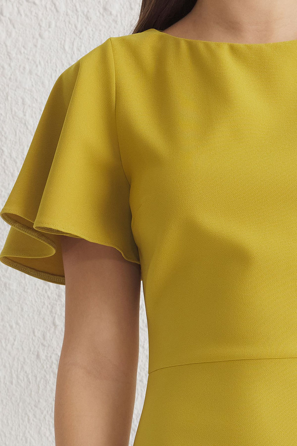 TRENDYOLMILLA Beyaz Fitted/Vucuda Oturan Volanl? Astarl? Midi Dokuma Elbise TWOSS20EL1342 фото 22