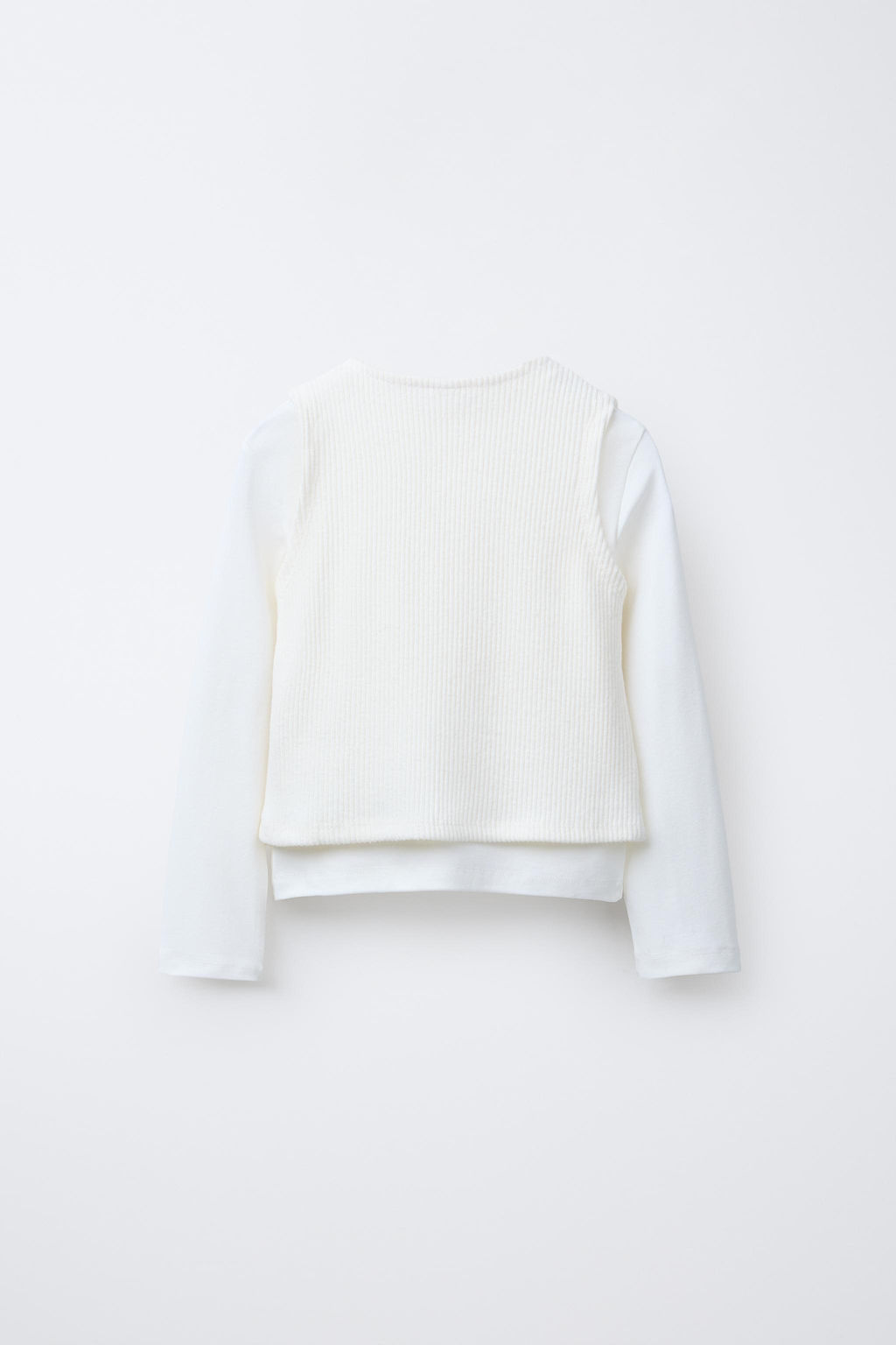 T-SHIRT WITH OVERLAY WAISTCOAT AND STUDS - Zara фото 3