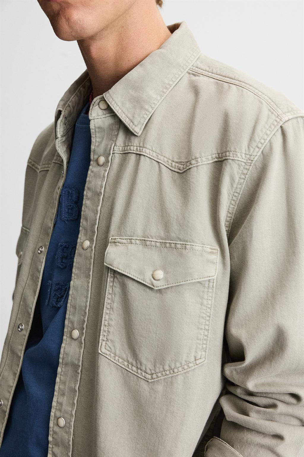 WESTERN DENIM SHIRT WITH POCKETS - Zara фото 22