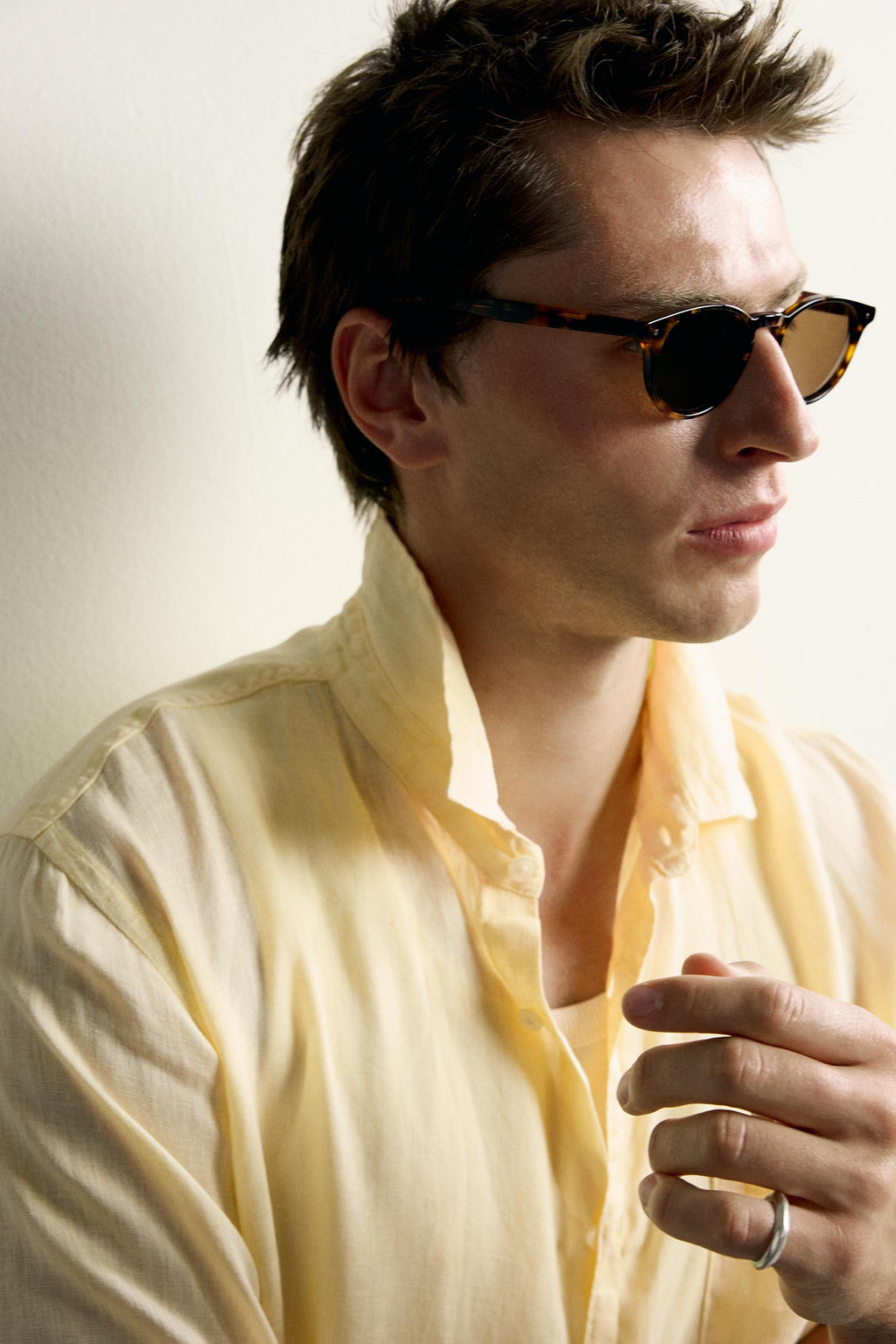 CAMISA REGULAR FIT 100% LINO / Amarillo - Zara фото 5
