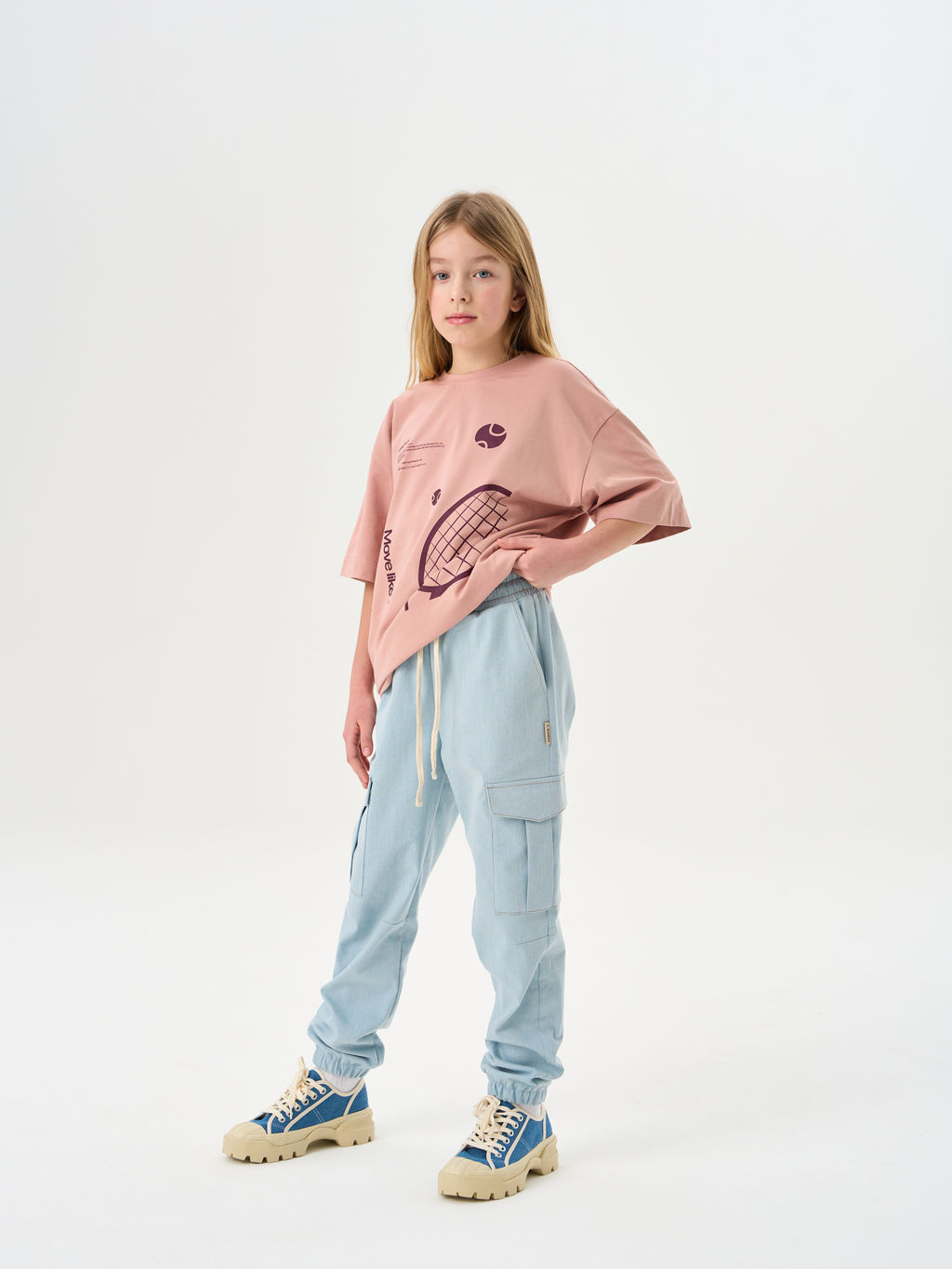 Джинсы карго Серо-голубой 7+ - Bungly фото 2